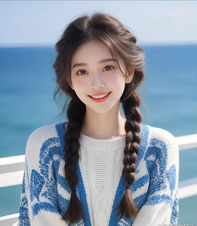 看她梳着两个麻花辫,多么的清纯可爱,就像一个古典的少女!