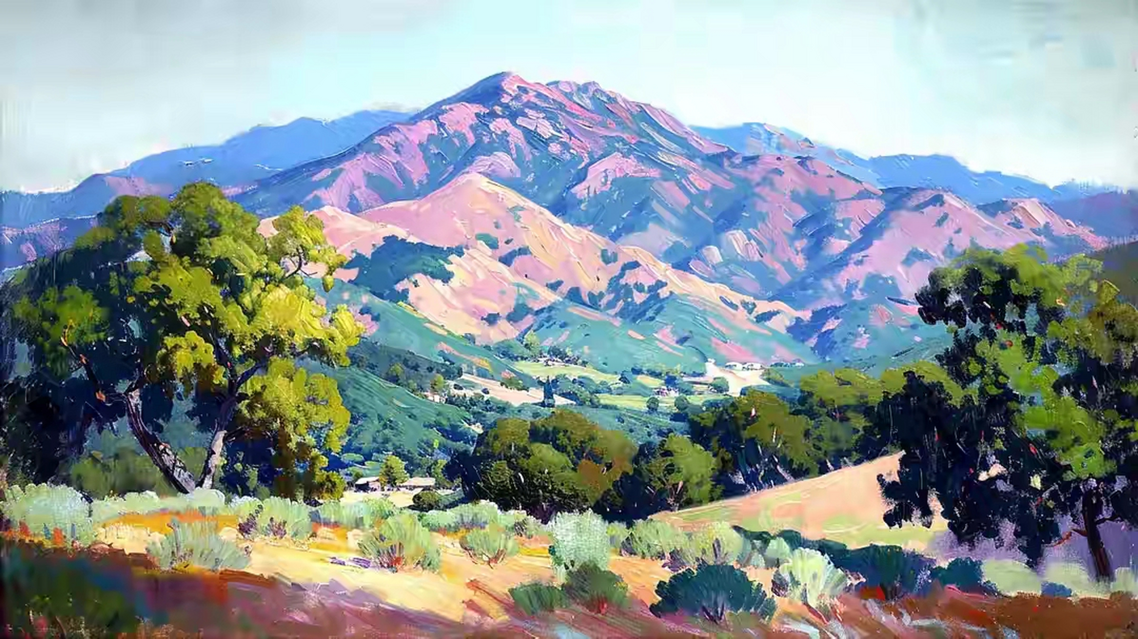 风景油画|《山麓》 #风景# #油画