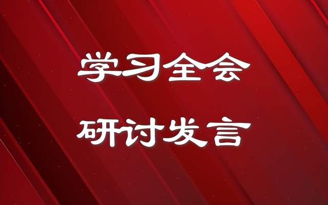 学习全会精神研讨发言材料 3篇