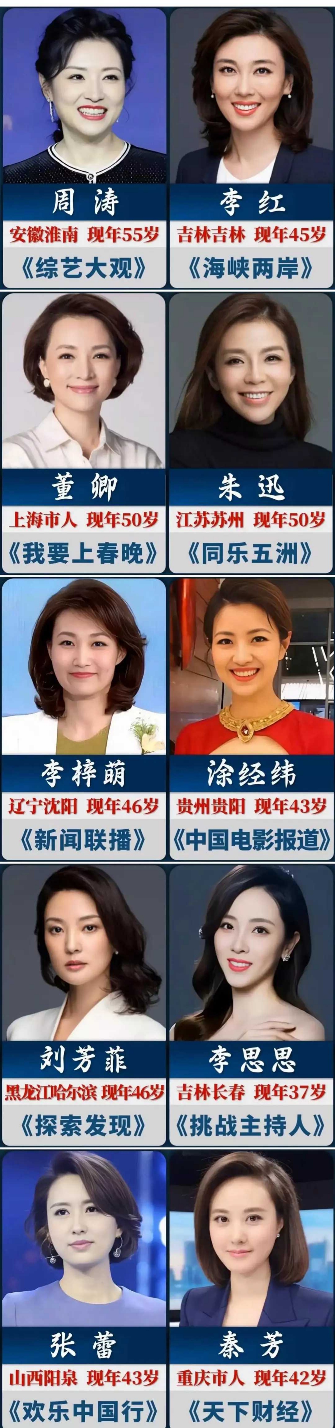 安徽综艺女主持人名单图片