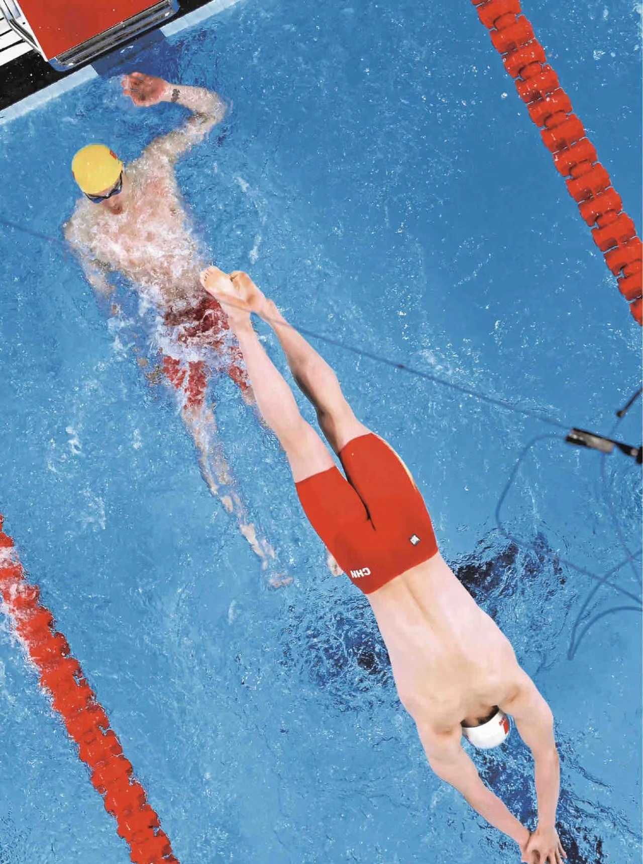 看完游泳队男运动员的健美挺拔的身材,内娱那些瘦的一抓一把骨头,没有