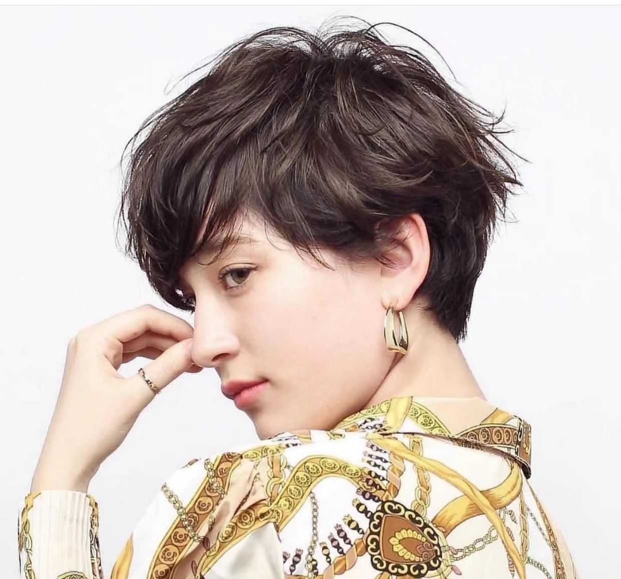 女子超短发纹理烫#短发风潮