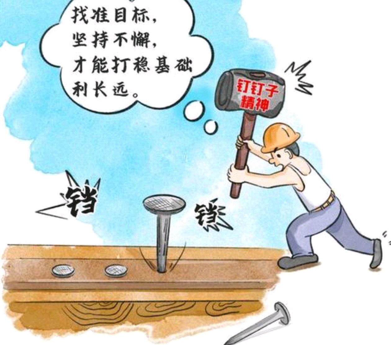 发扬钉钉子精神,战胜一切艰难险阻