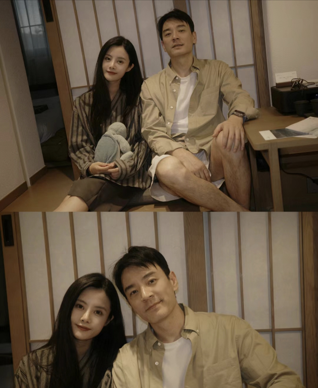 李光洁晒出与妻子的合照