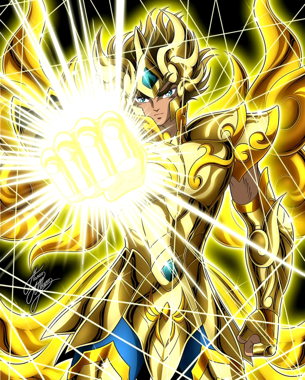 分享一组画师marco albiero绘制的狮子座黄金圣斗士艾欧里亚,按设定