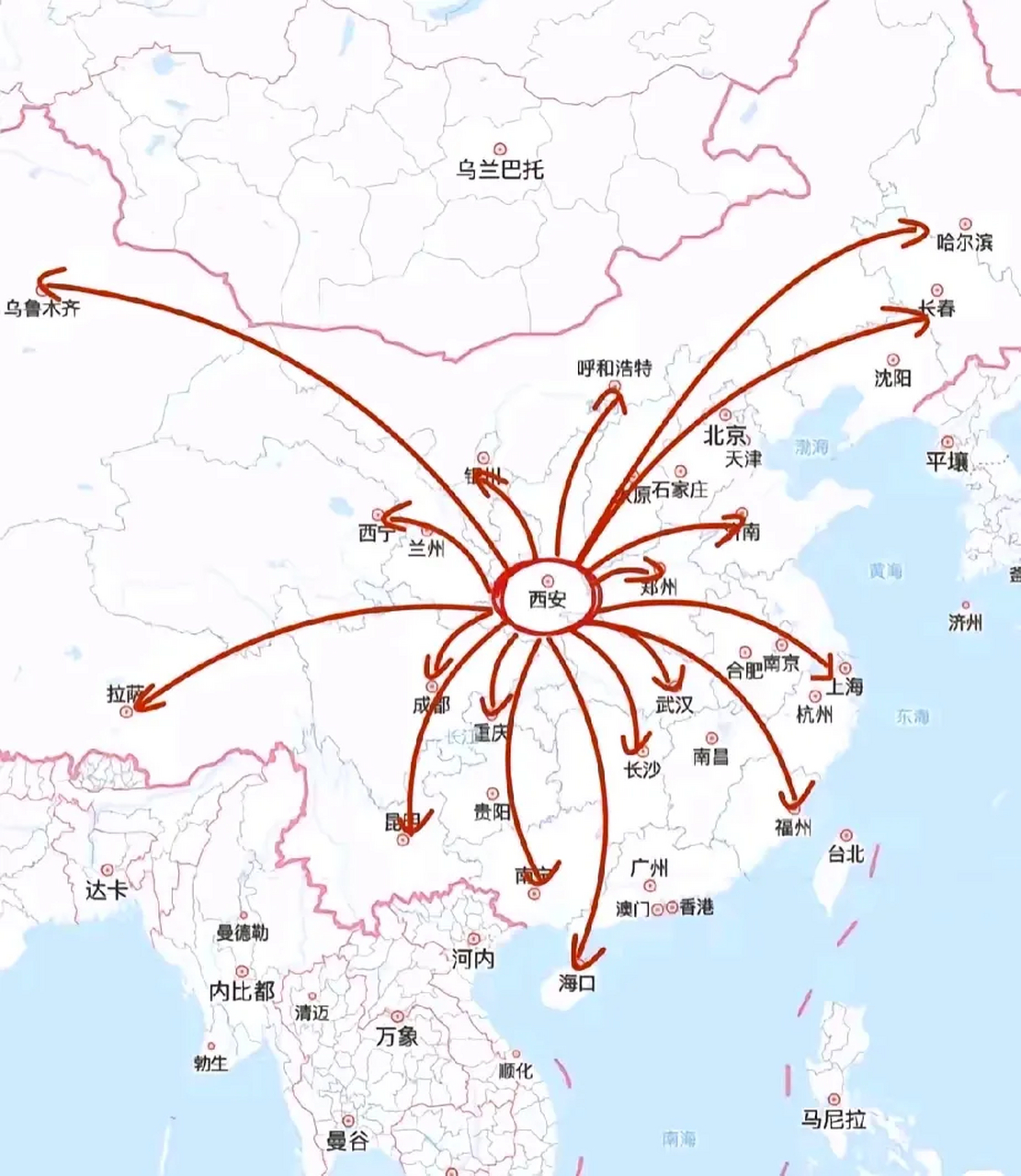 太原到西安多少公里图片