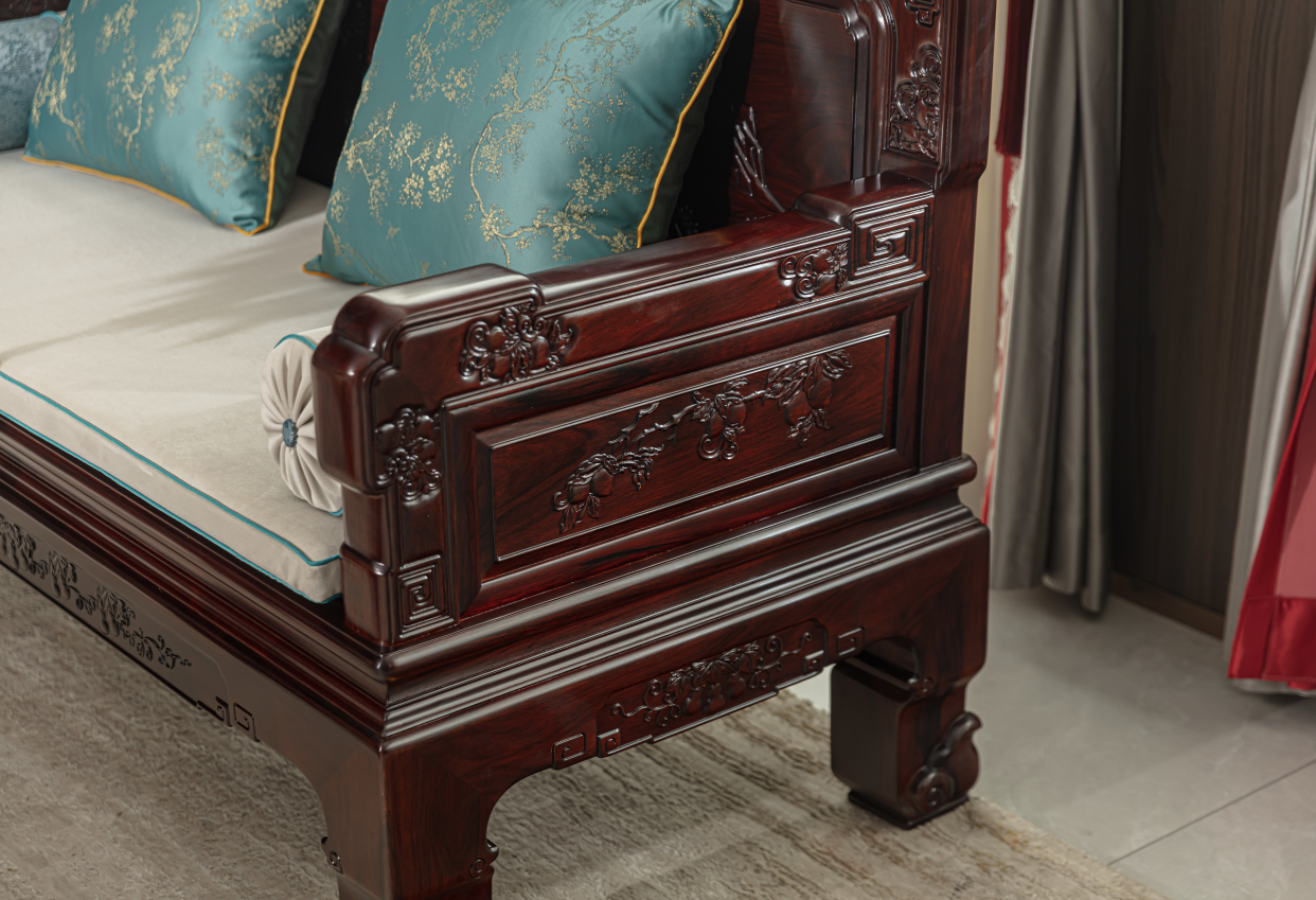 红酸枝绒毛黄檀千里江山沙发真漂亮