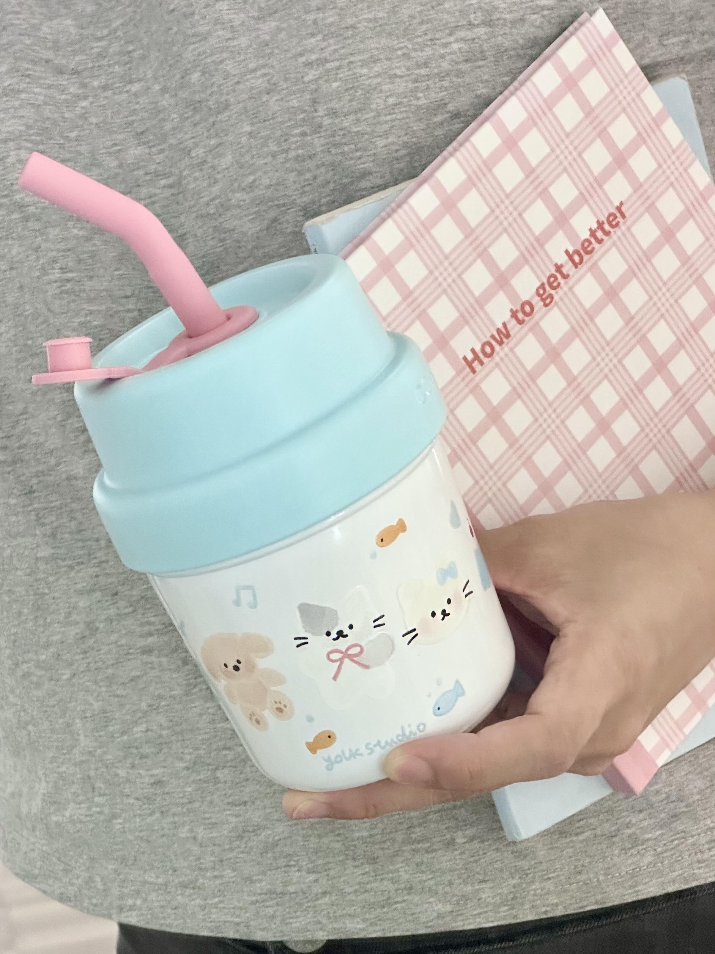 可可爱爱的咖啡杯～ 这个杯子太可爱啦～甜甜的杯子喝咖啡!