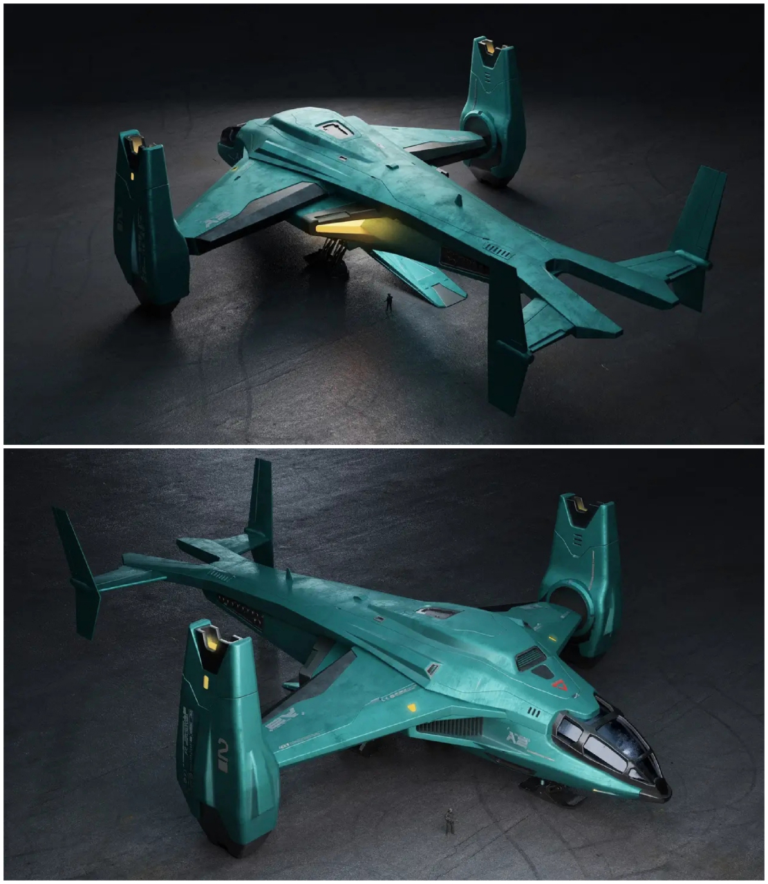 建模欣赏:分享一组科幻战机建模,来自动漫与游戏作品,展现了不同的