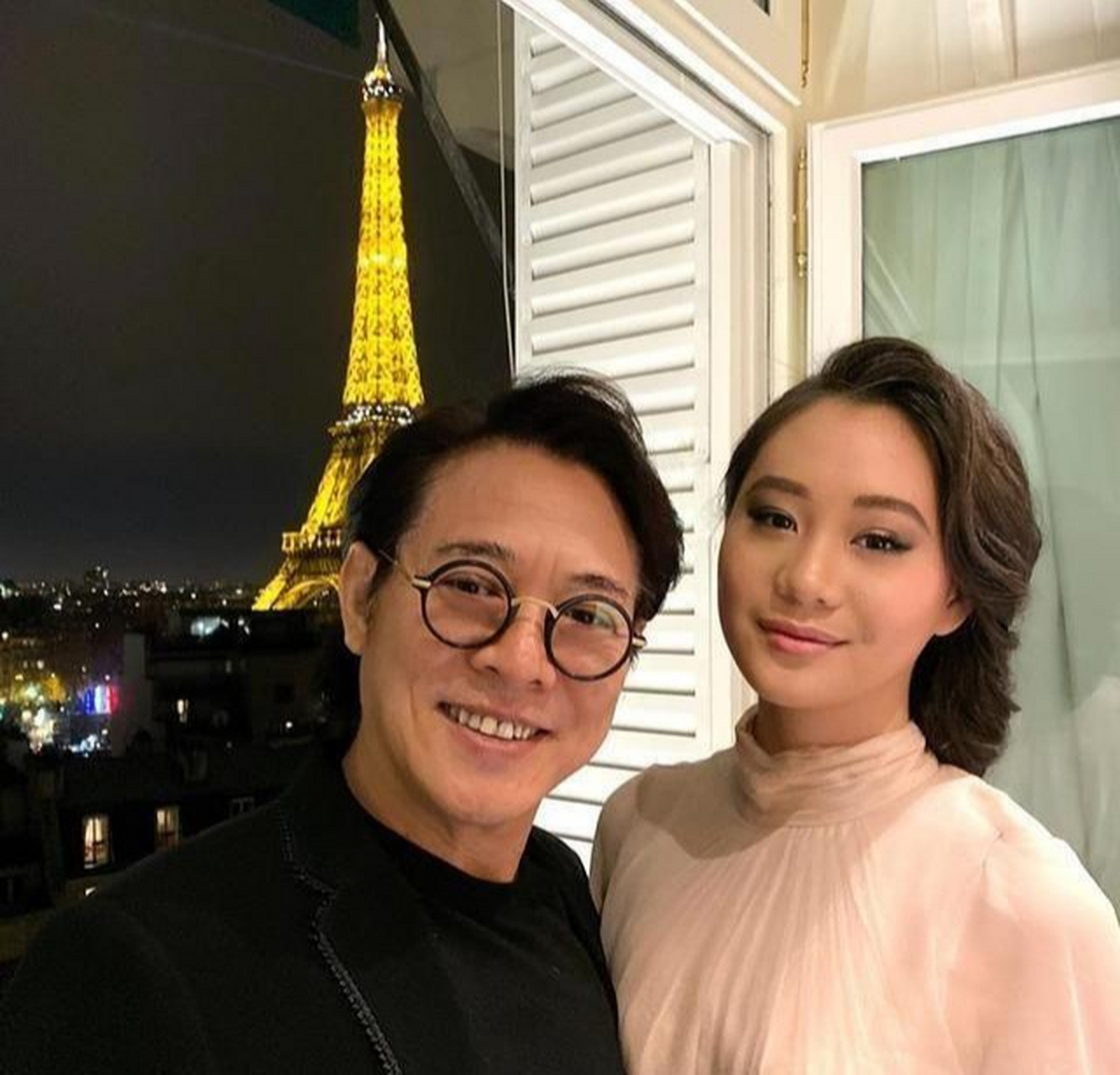 2020年,李连杰和二女儿jetta的合影