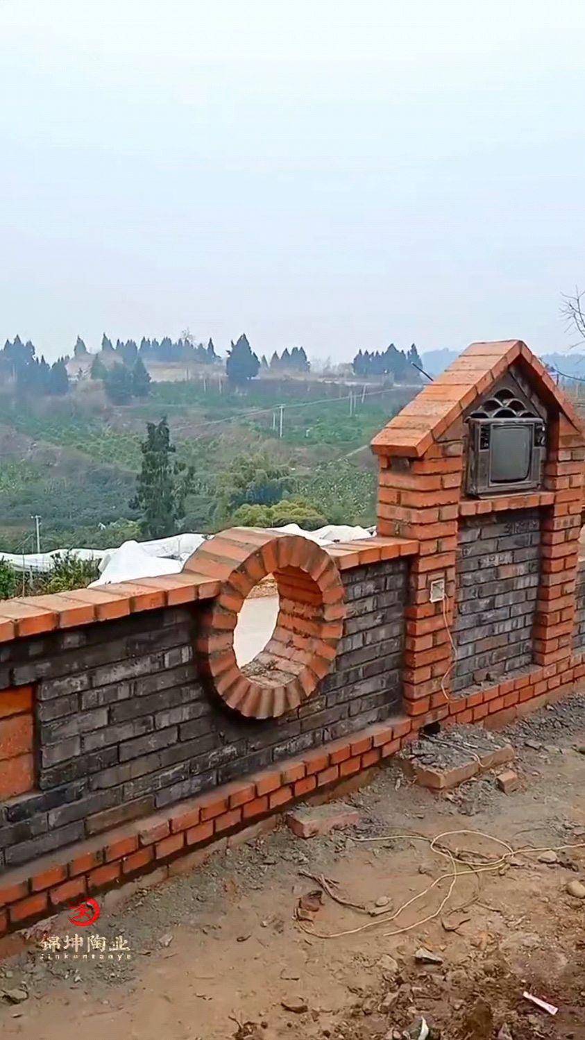 花式围墙蒸汽青砖仿古青砖围墙围墙砌砖美丽乡村建设改造清水砖墙