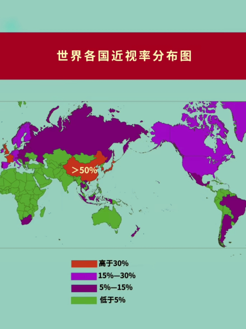 世界各国近视率,情况不容乐观,你身边近视的人多吗?