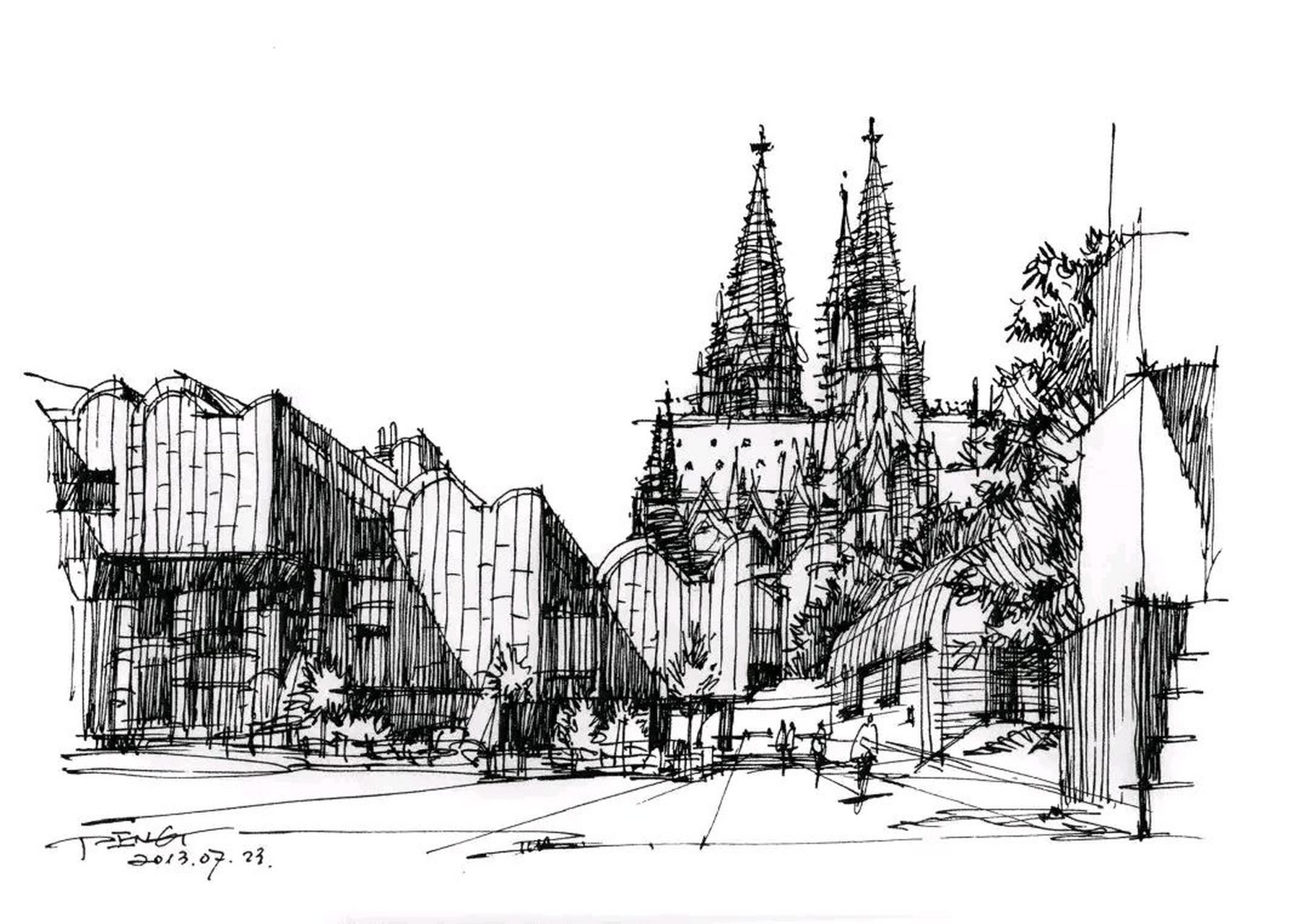 钢笔画 | 建筑风景