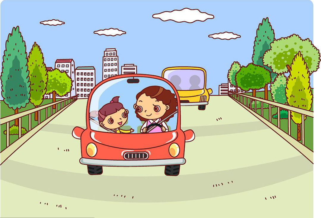 今天早上,孩子有点不舒服,于是开车带孩子去看医生