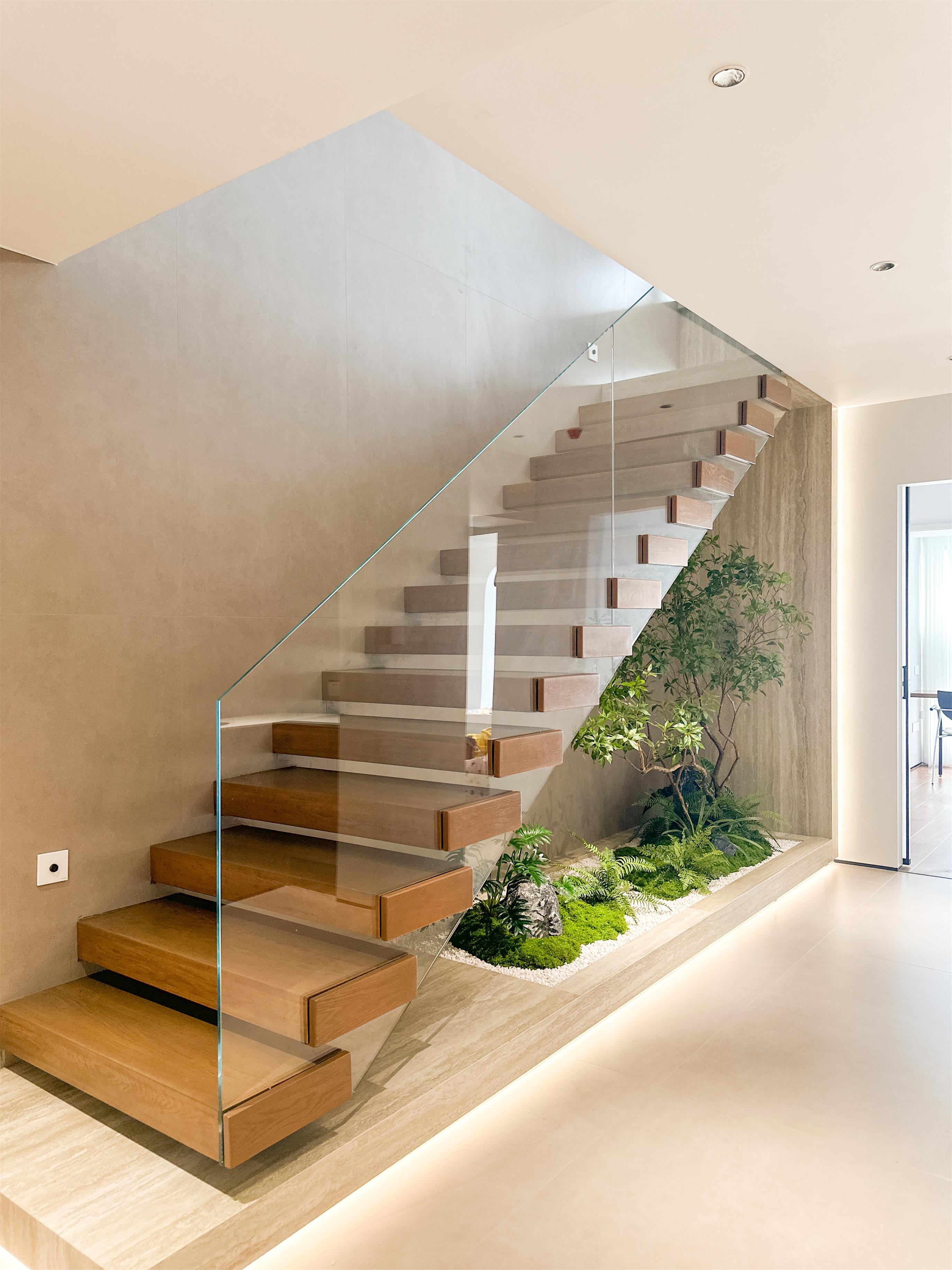 200㎡的复式悬浮楼梯 玄关,狠狠心动了!