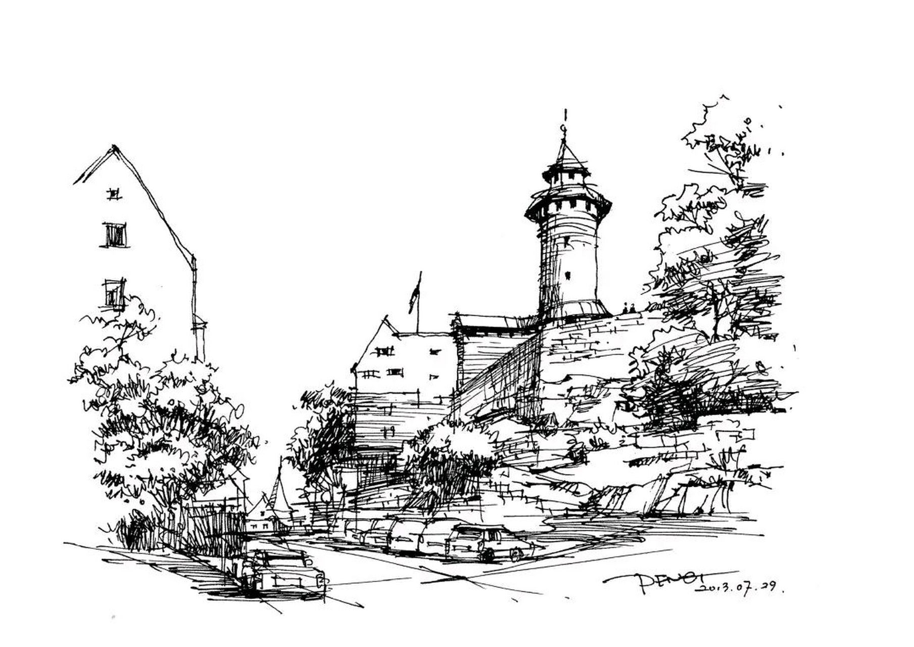 钢笔画 | 建筑风景