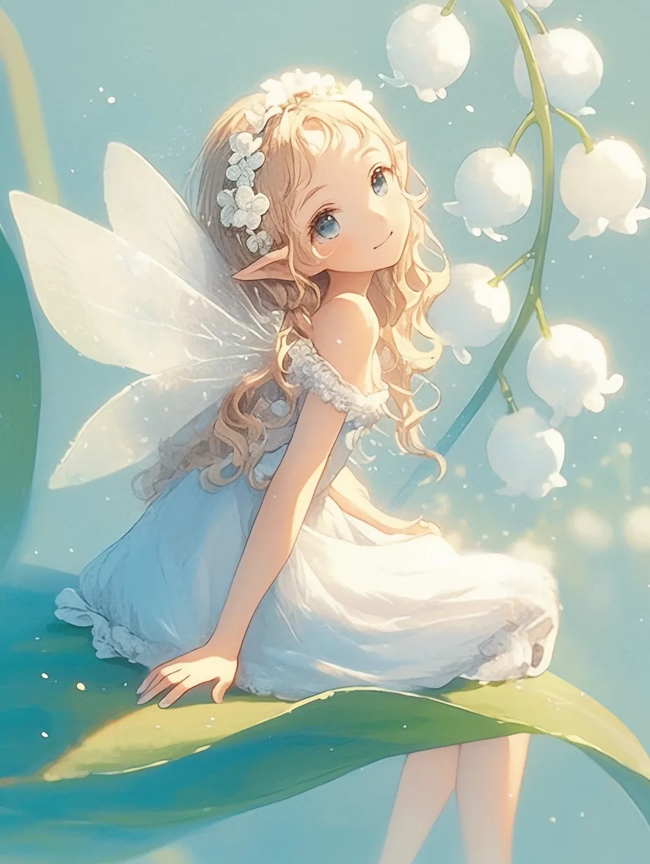 在那神秘的森林深处, 有一群可爱的铃兰花小精灵♀ 它们身着洁白的
