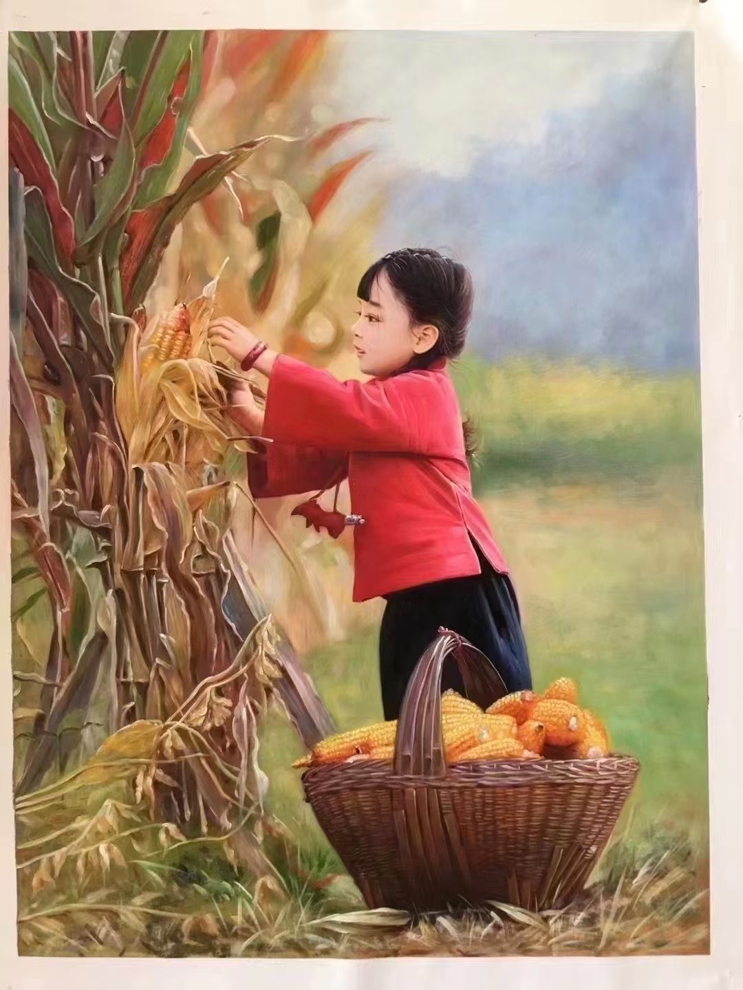 曾新伟油画《童趣》 75*100现货