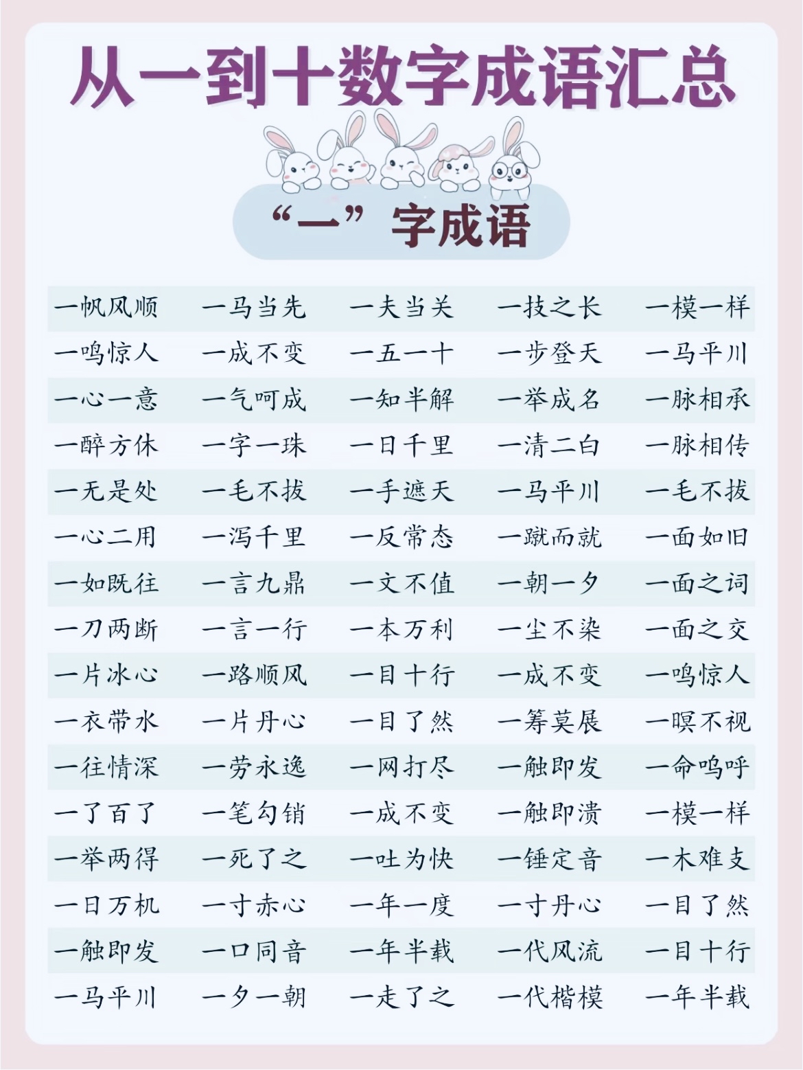 从一到十数字成语汇总