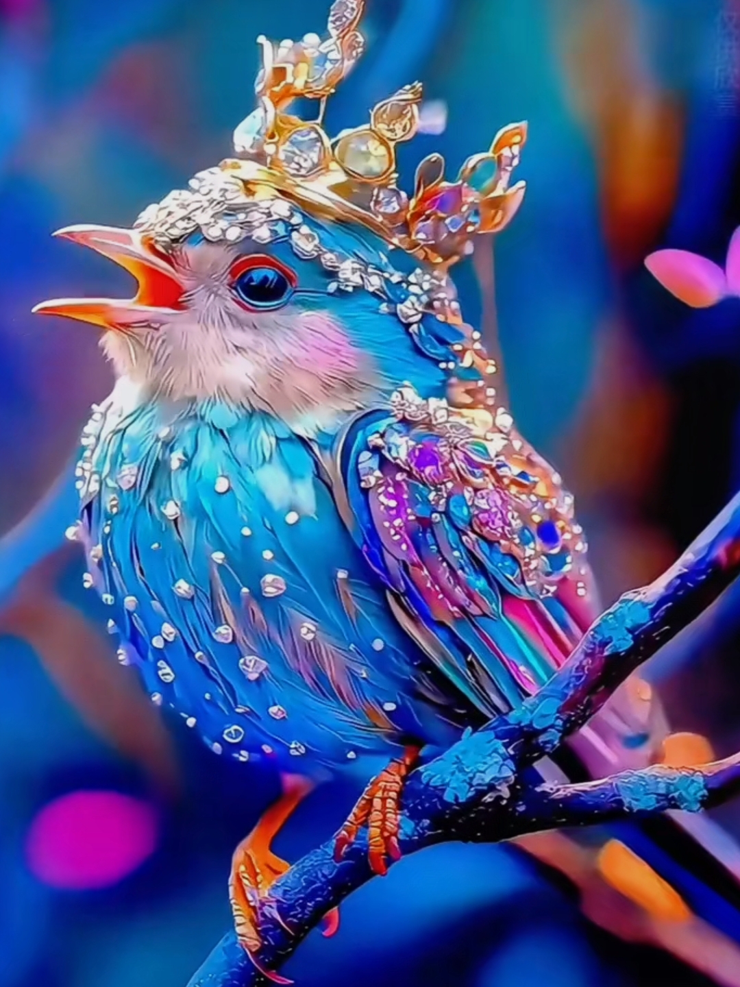 分享美图: 灵动可爱的小鸟,五彩斑斓,绚丽多姿,她的羽毛在阳光下闪烁