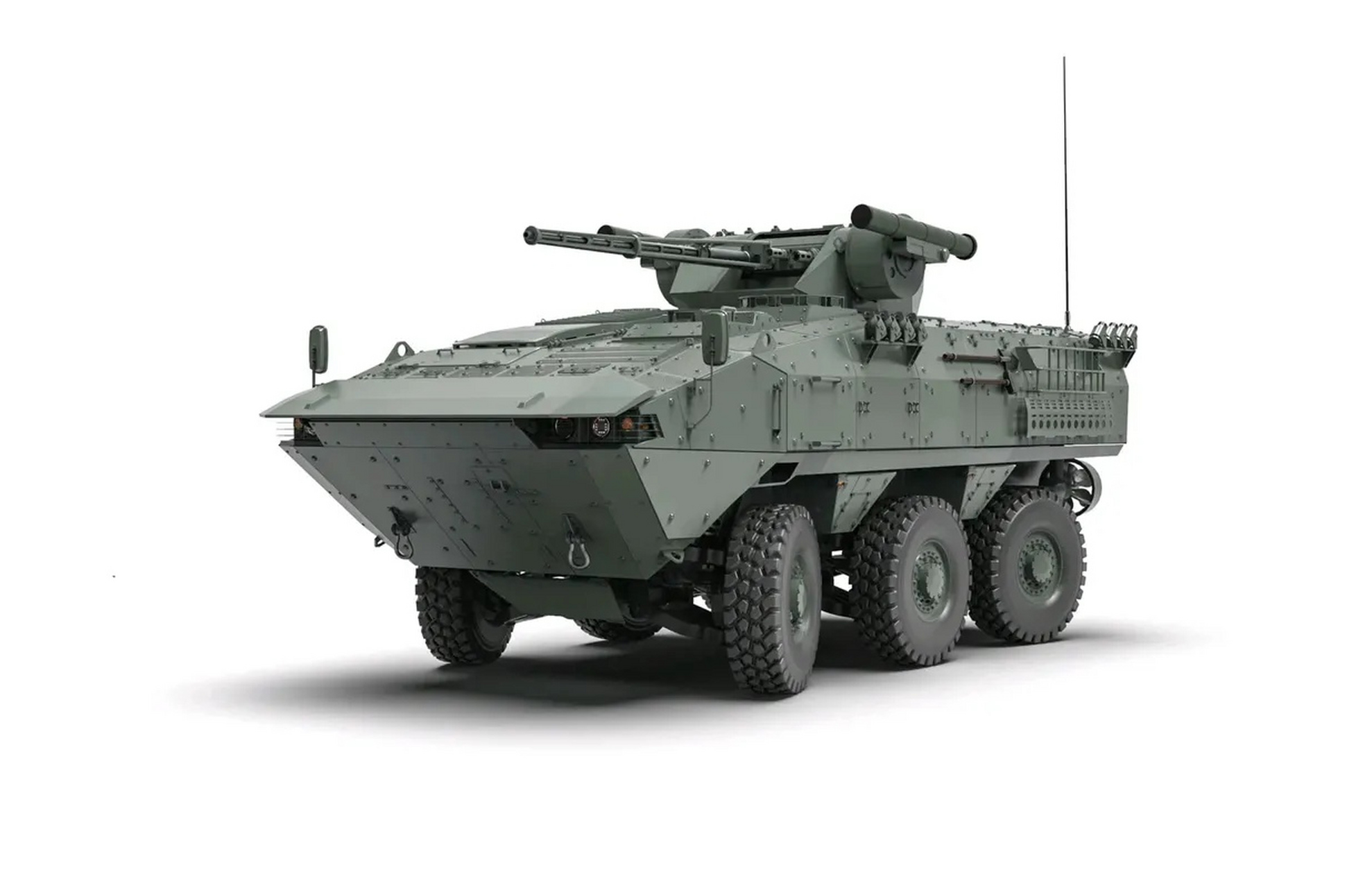 建模欣赏:分享一组6x6轮式底盘装甲车,可以搭载不同的武装.