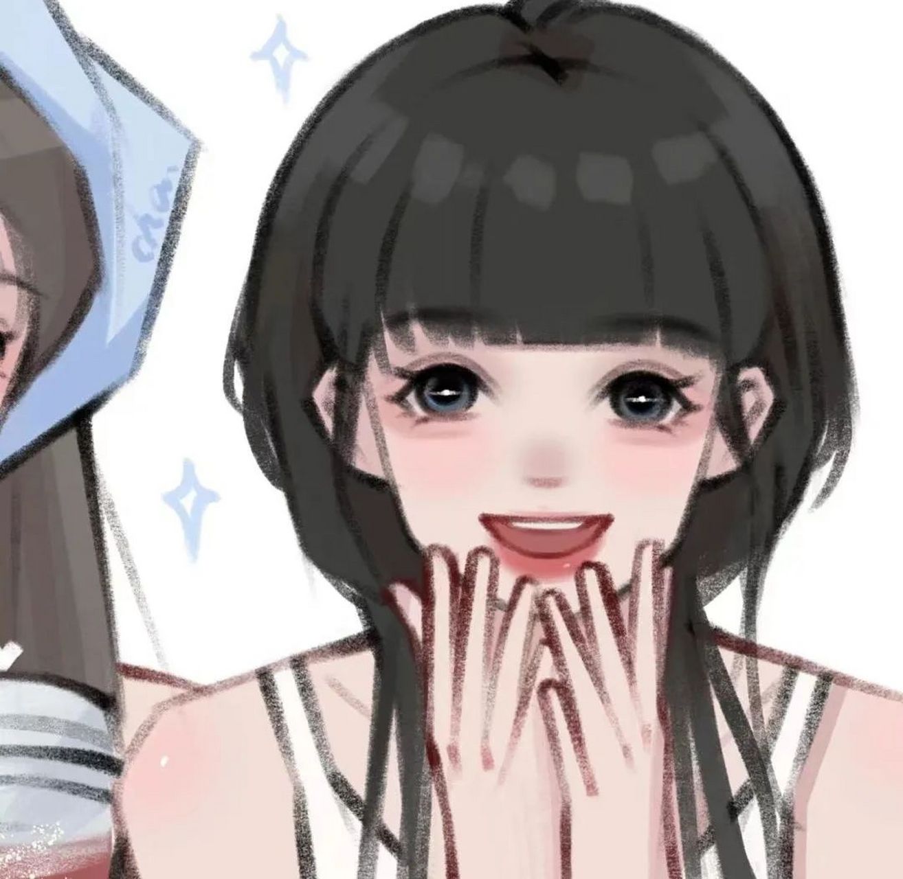 手绘闺蜜头像|好像稍不努力 连快乐都养不起