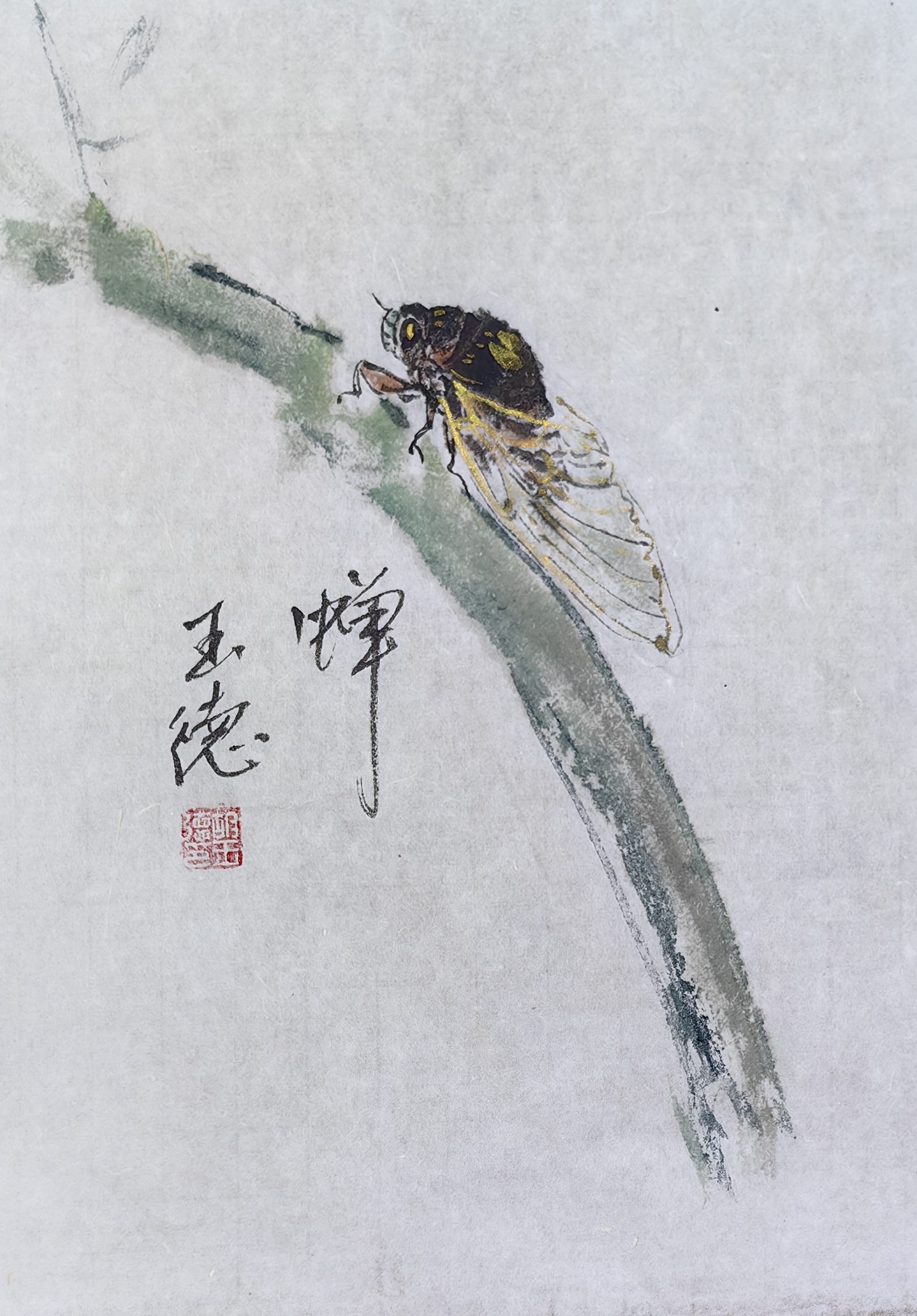 《一鸣惊人》金蝉红叶芭蕉叶#动态夏日征集令