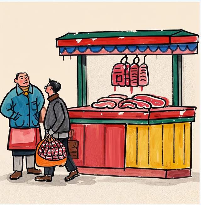 买一刀肉卡通图菜市场卖骨头动画图片素材卖肉卡通图片