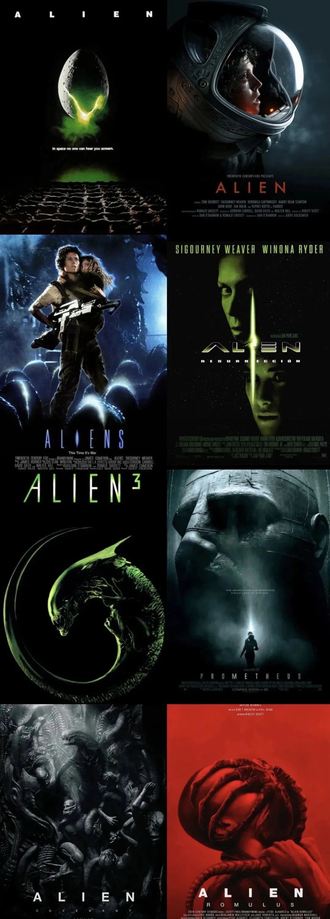 线上其实应该按照这样的顺序:《普罗米修斯》2089年-2093年 ; 《异形