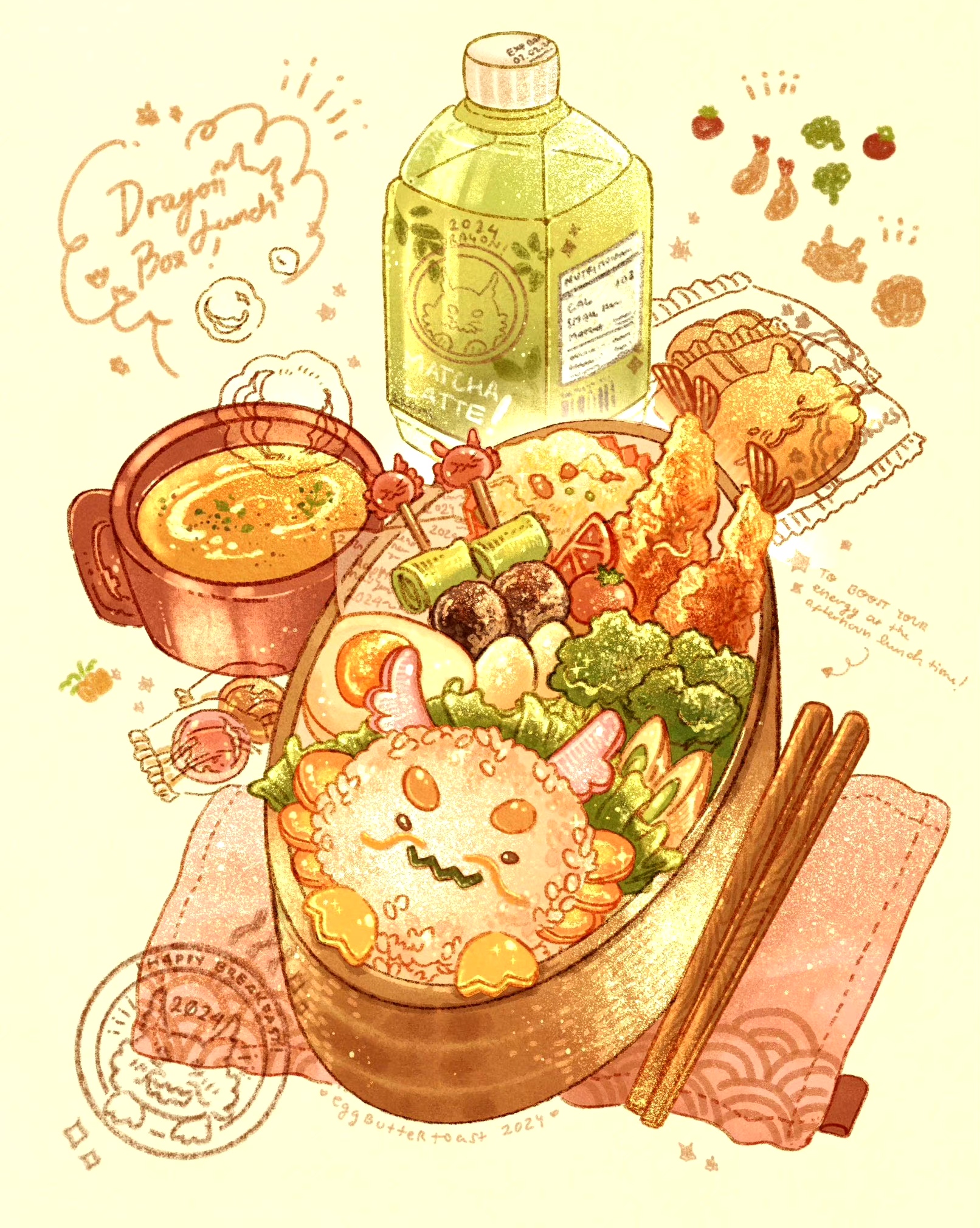画师bestrollever绘制的一组美食插画作品,用绚丽的色彩描绘了不同