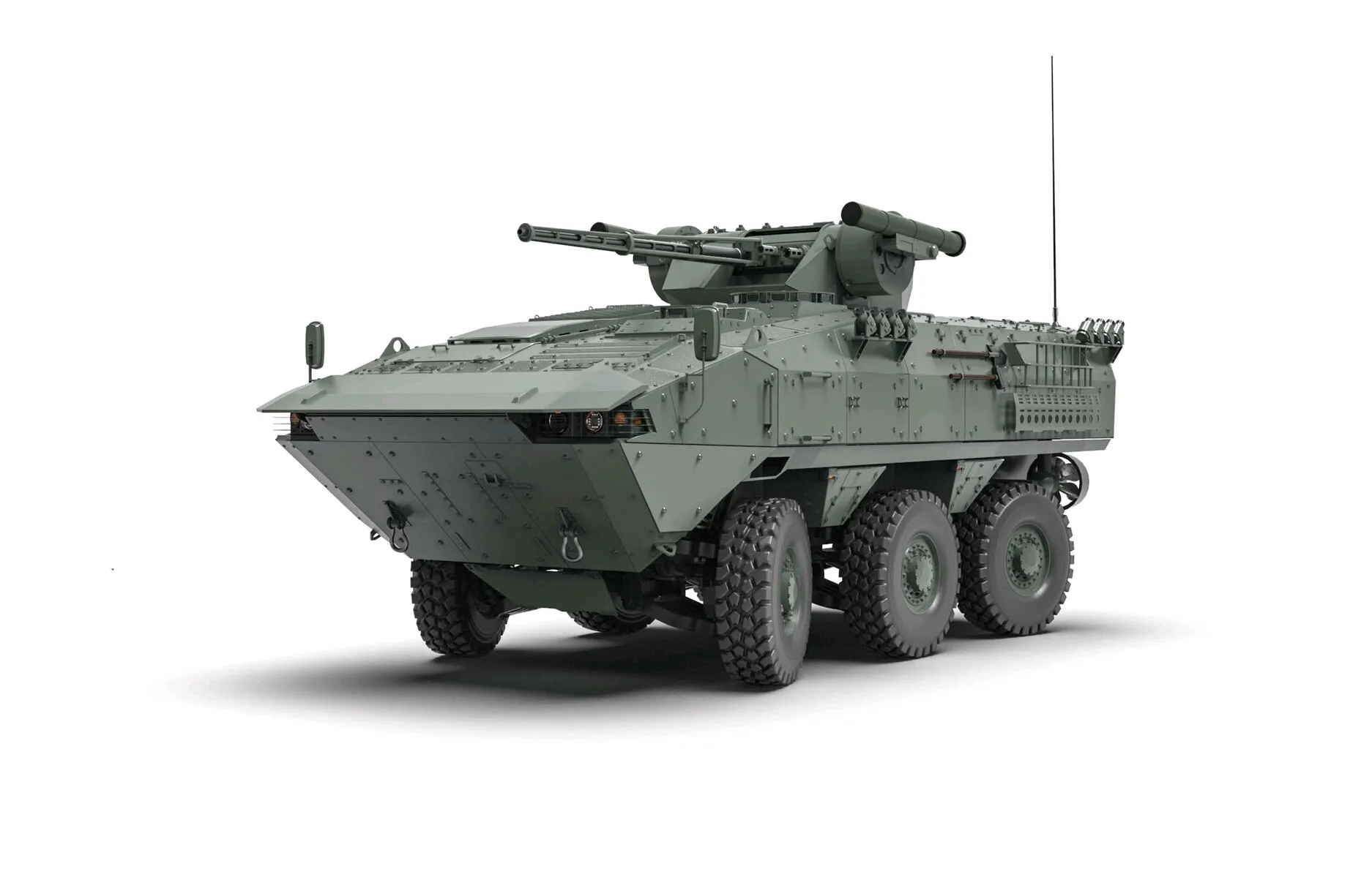 建模欣赏:轻型轮式装甲车辆,采用了6x6底盘,可以安装各种武器