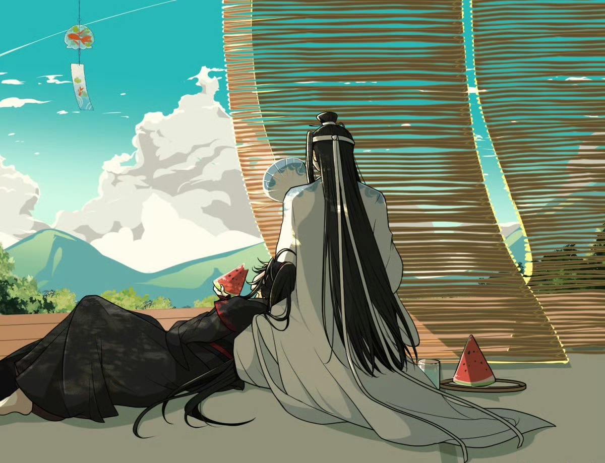 魔道祖师# 夏天就是要吃西瓜才消暑,忘机好宠羡羡