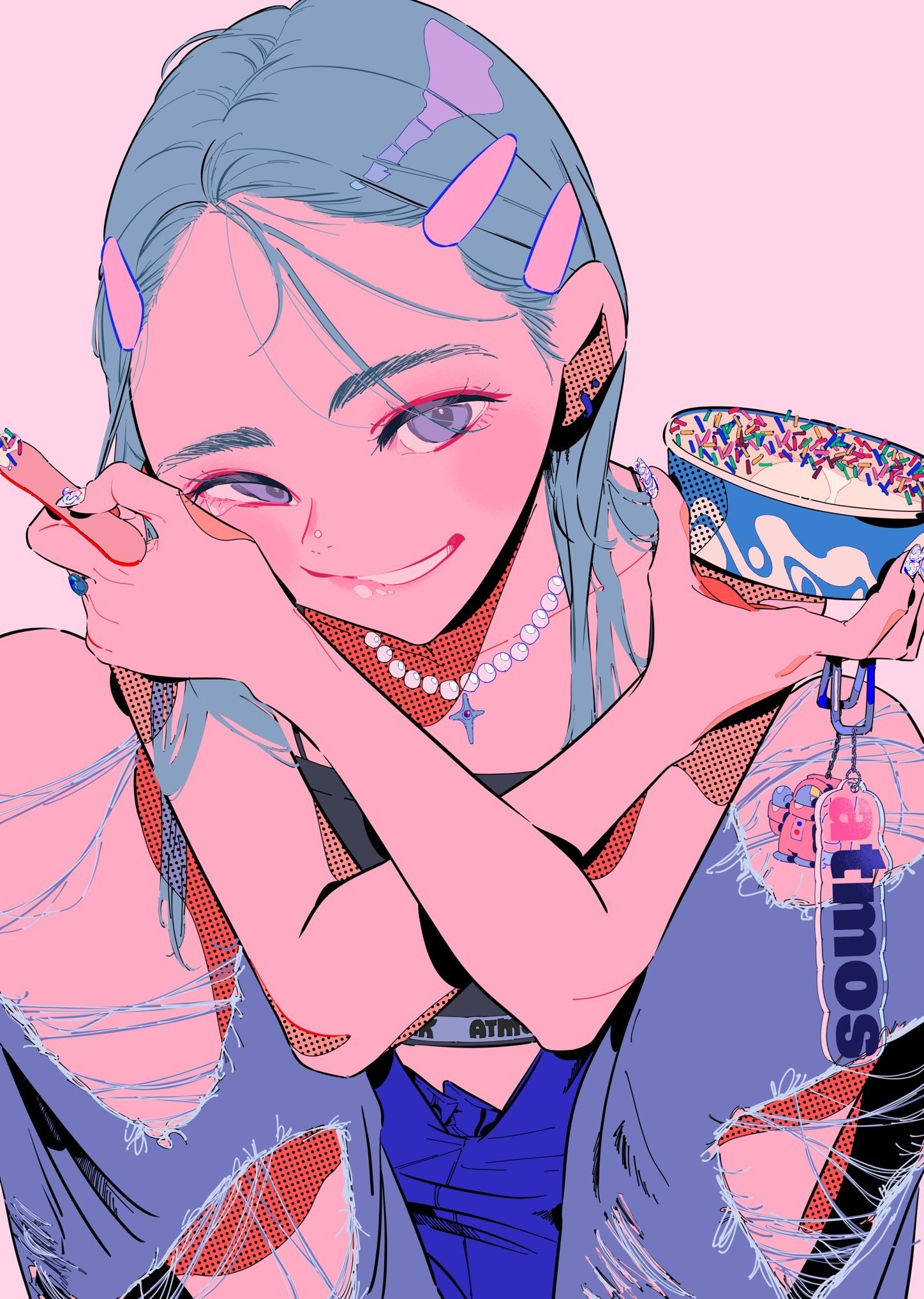 画师matumot动漫人物插画作品欣赏,用绚丽的色彩描绘了时尚而生动的