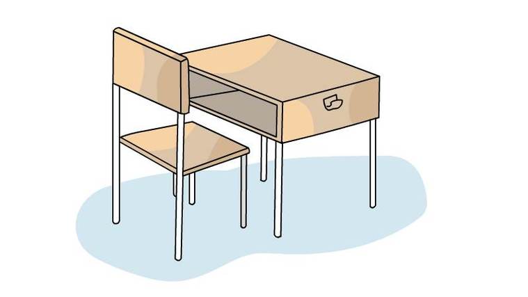 怎么画教室的桌子简笔画