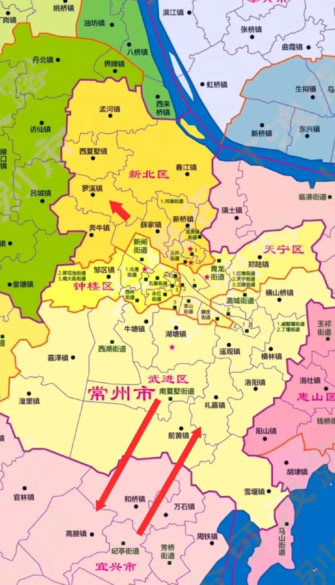 宜兴与常州几乎实现了无缝对接,从武进区向南,便是宜兴的几个实力强劲