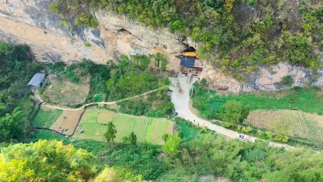 沿着蜿蜒的山路前行,拨开层层枝叶,那崖居人家便映入眼帘.