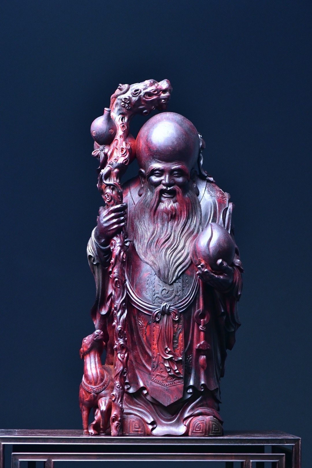 老翁木雕雕刻寿仙拐杖图片紫檀雕刻寿星摆件图图片寿星老雕刻图片大全