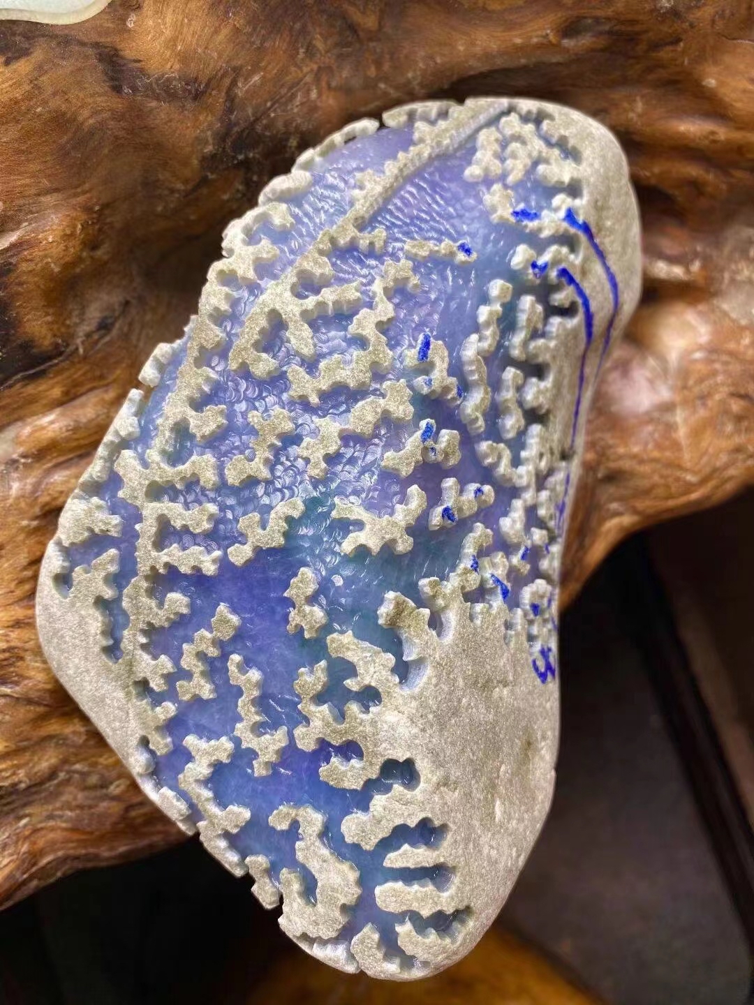 点击头像看直播# 今日分享一块收藏级别的老南齐开窗高冰飘花翡翠