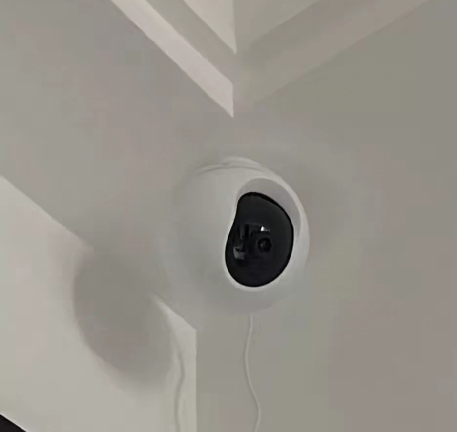 老公常年在外打工,昨天突然回来,给客厅里装了一个监控摄像头,我问他