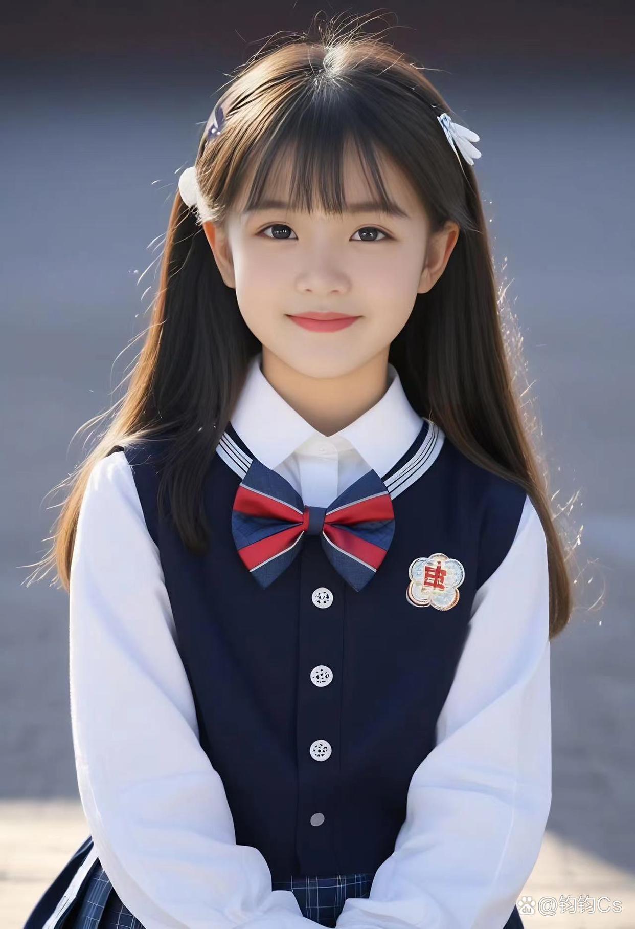 穿校服的漂亮可爱的小美女,多么的阳光自信,活力四射!#娱乐