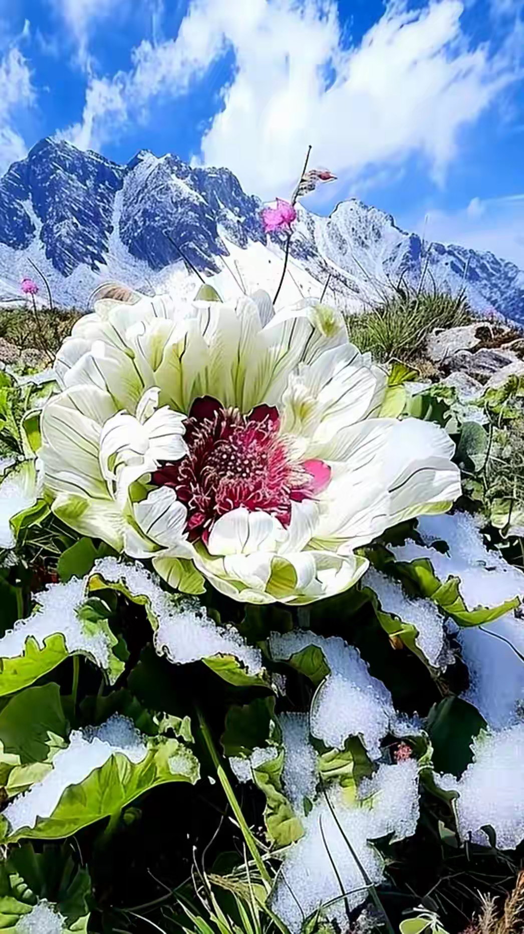 遇见天山雪莲花,似邂逅一场圣洁的奇迹