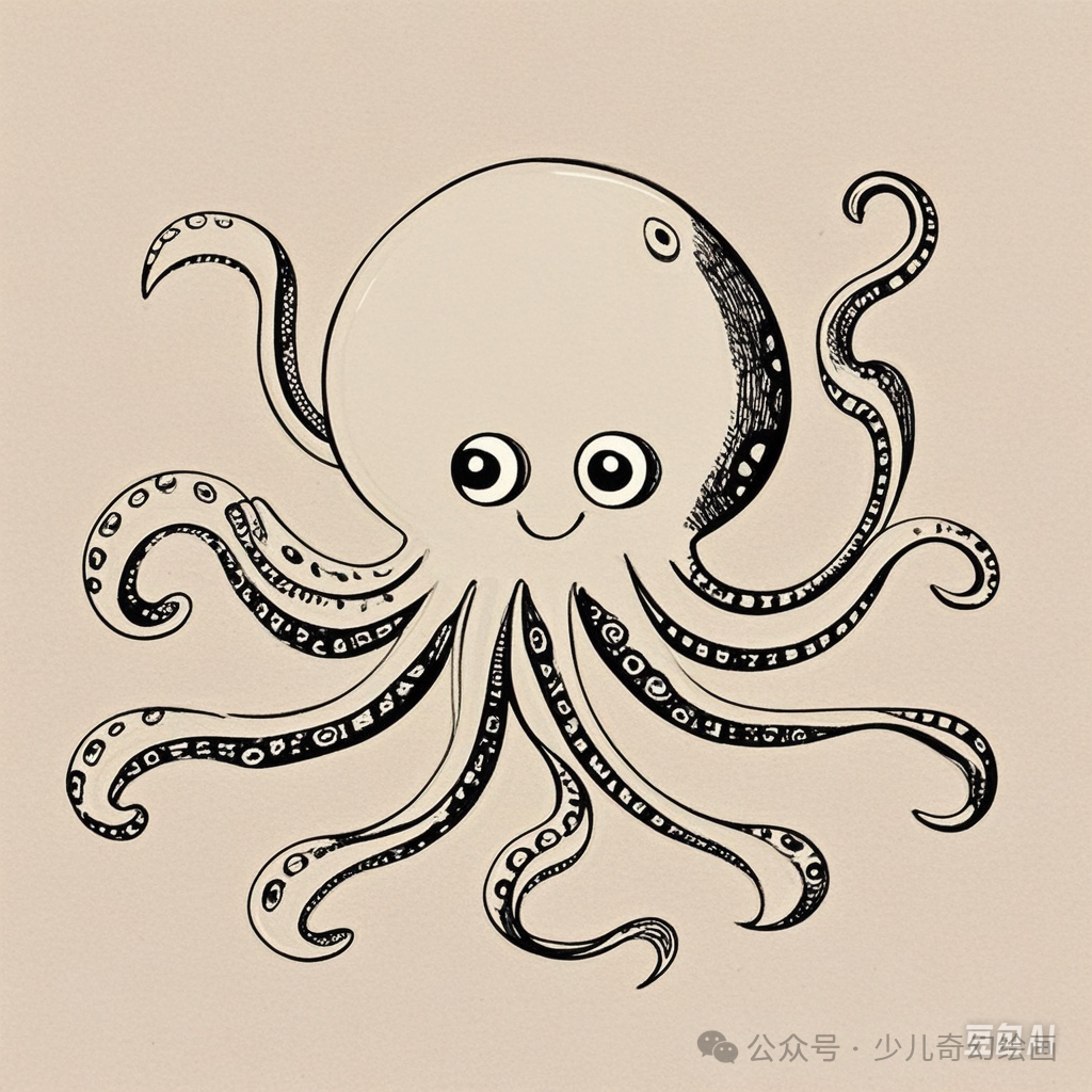 章鱼线描技法 简笔画资料