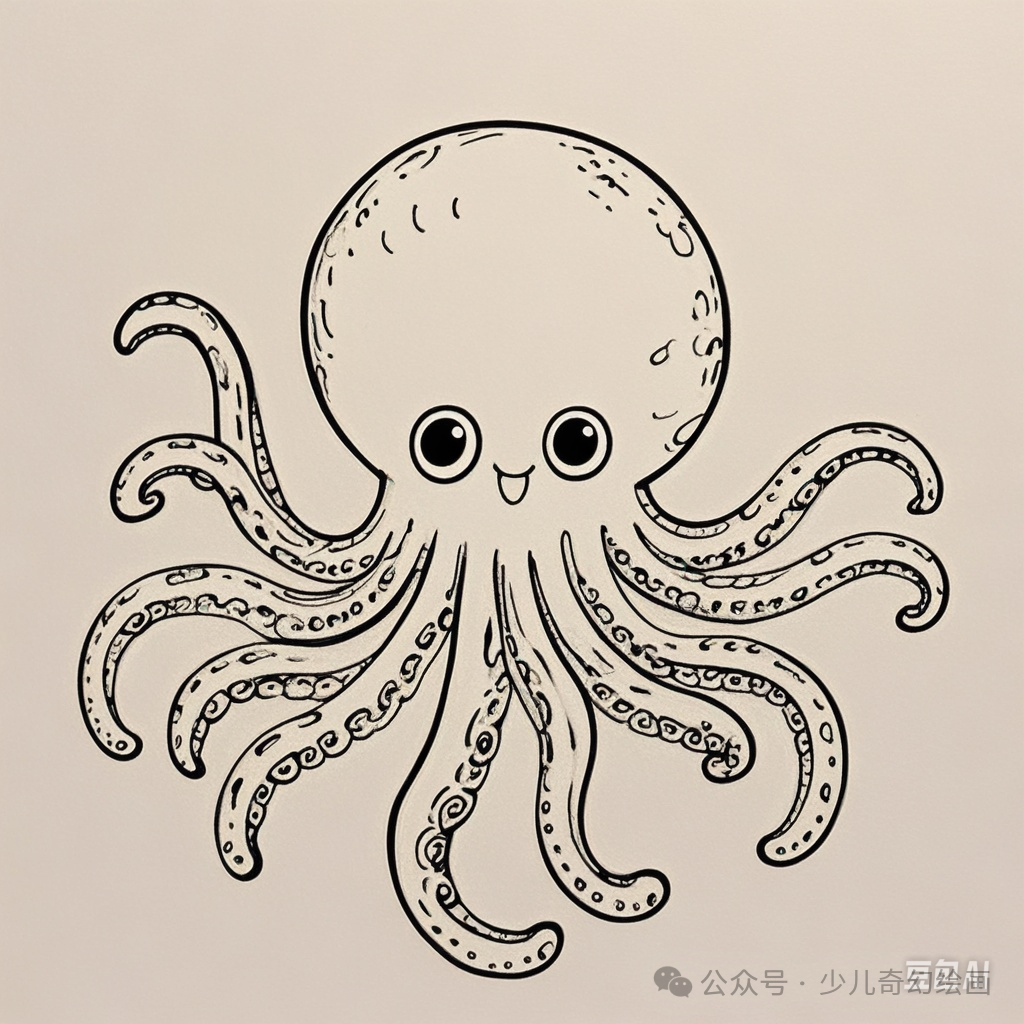 章鱼线描技法 简笔画资料