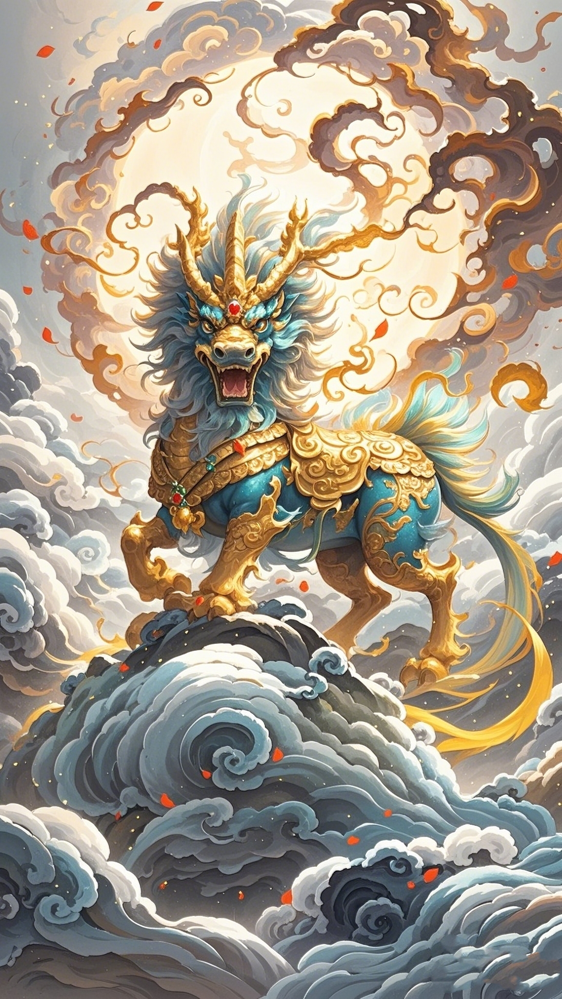 麒麟祥云,富贵吉祥