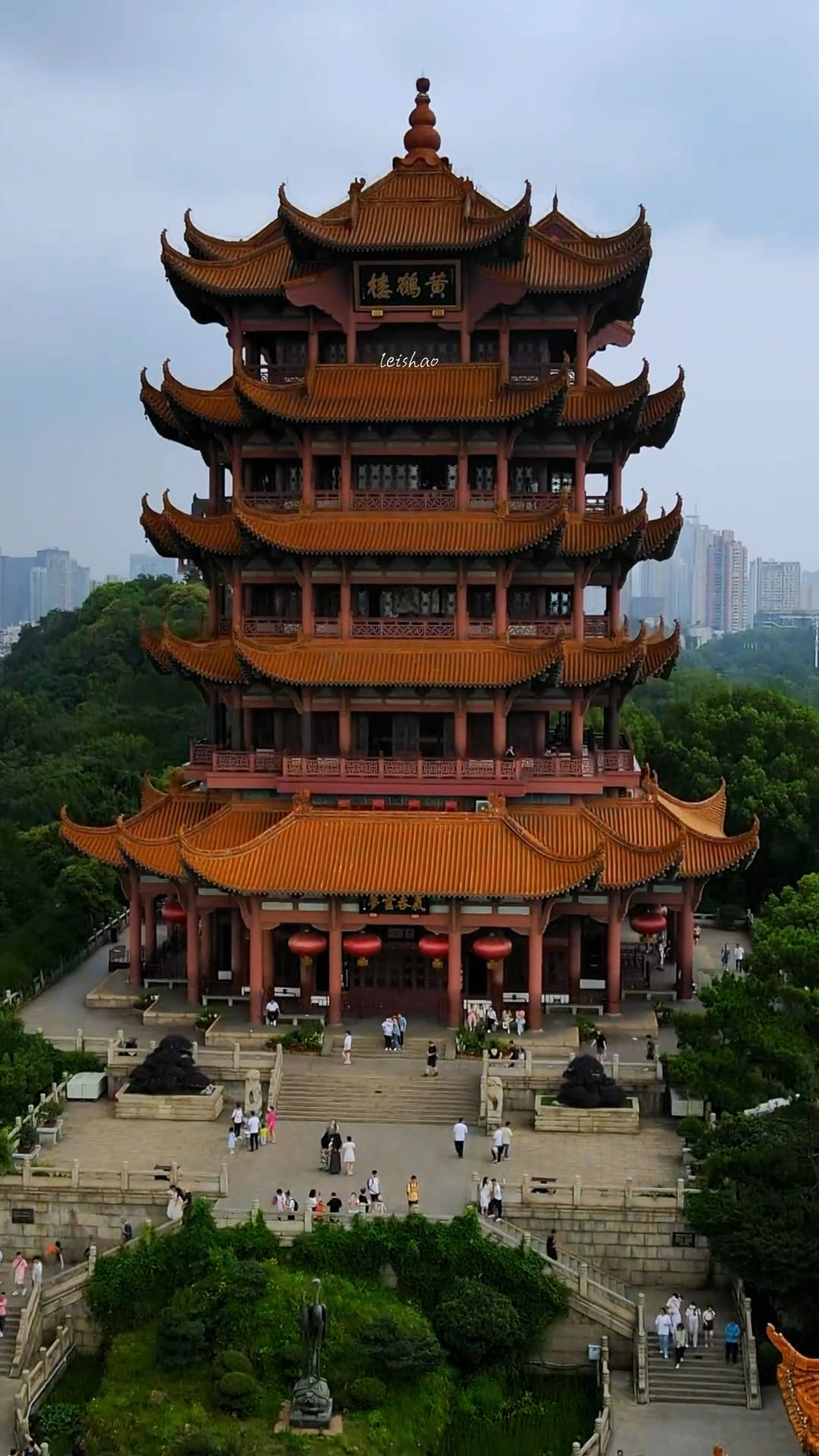 航拍湖北武汉黄鹤楼