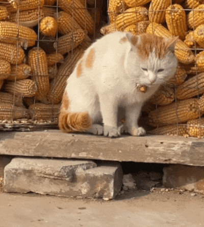 当猫咪踩了一脚脏东西,想舔一舔清理一下,又下不去嘴,急死猫了