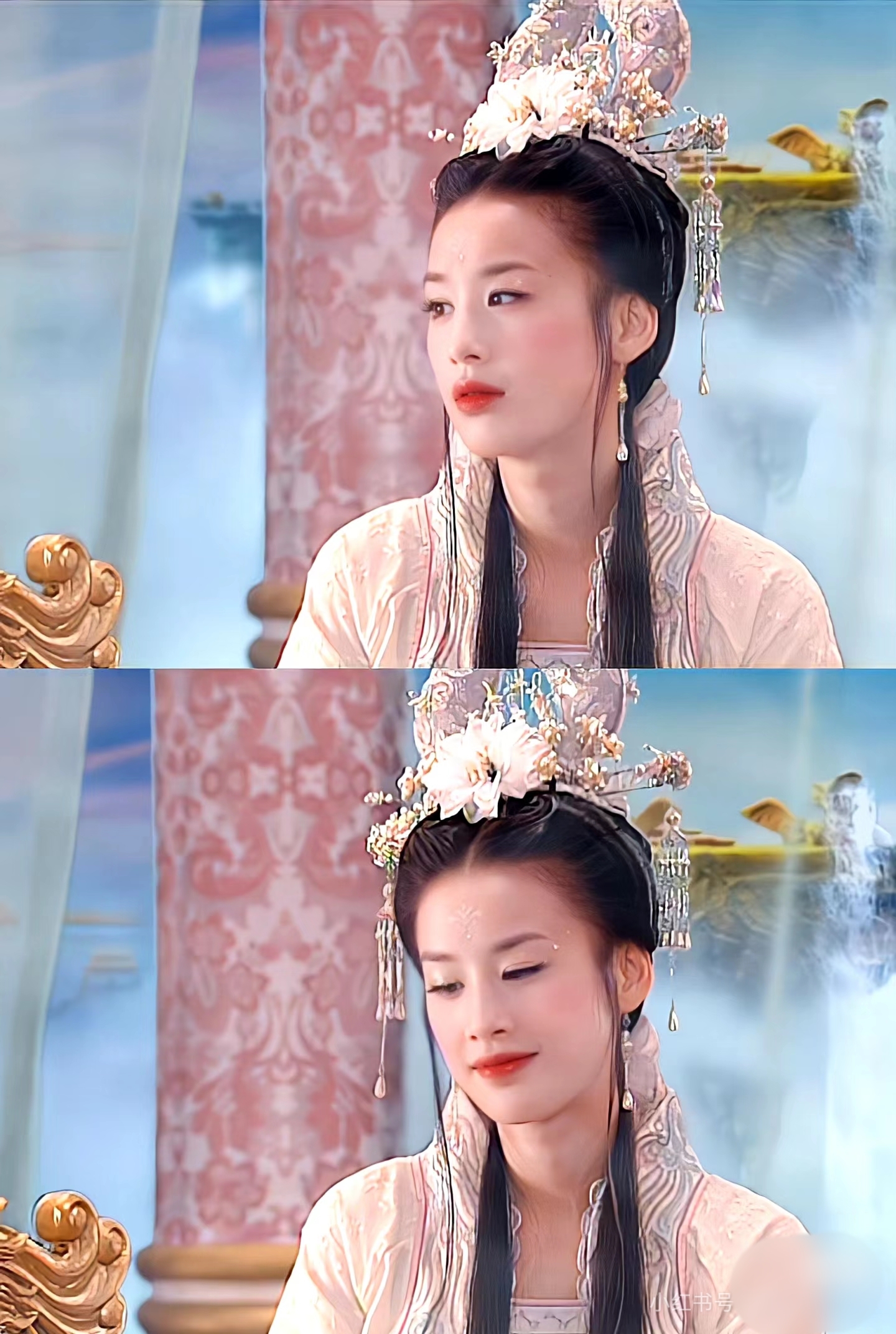 《天仙配》中黄圣依的仙女造型,真的好仙女啊,这个剧当年还是央视收视