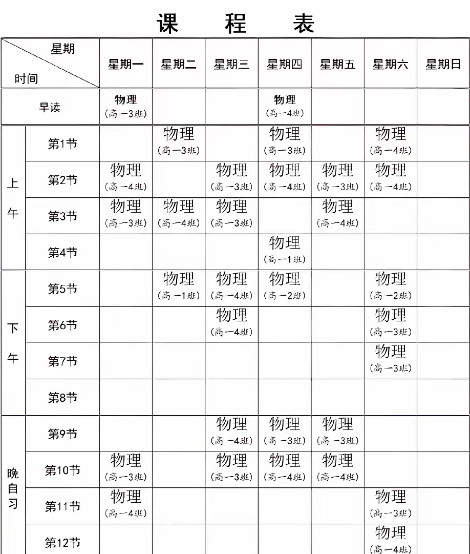 面对家长质疑工资高,这位高中物理老师直接公开自己的上课表,称自己