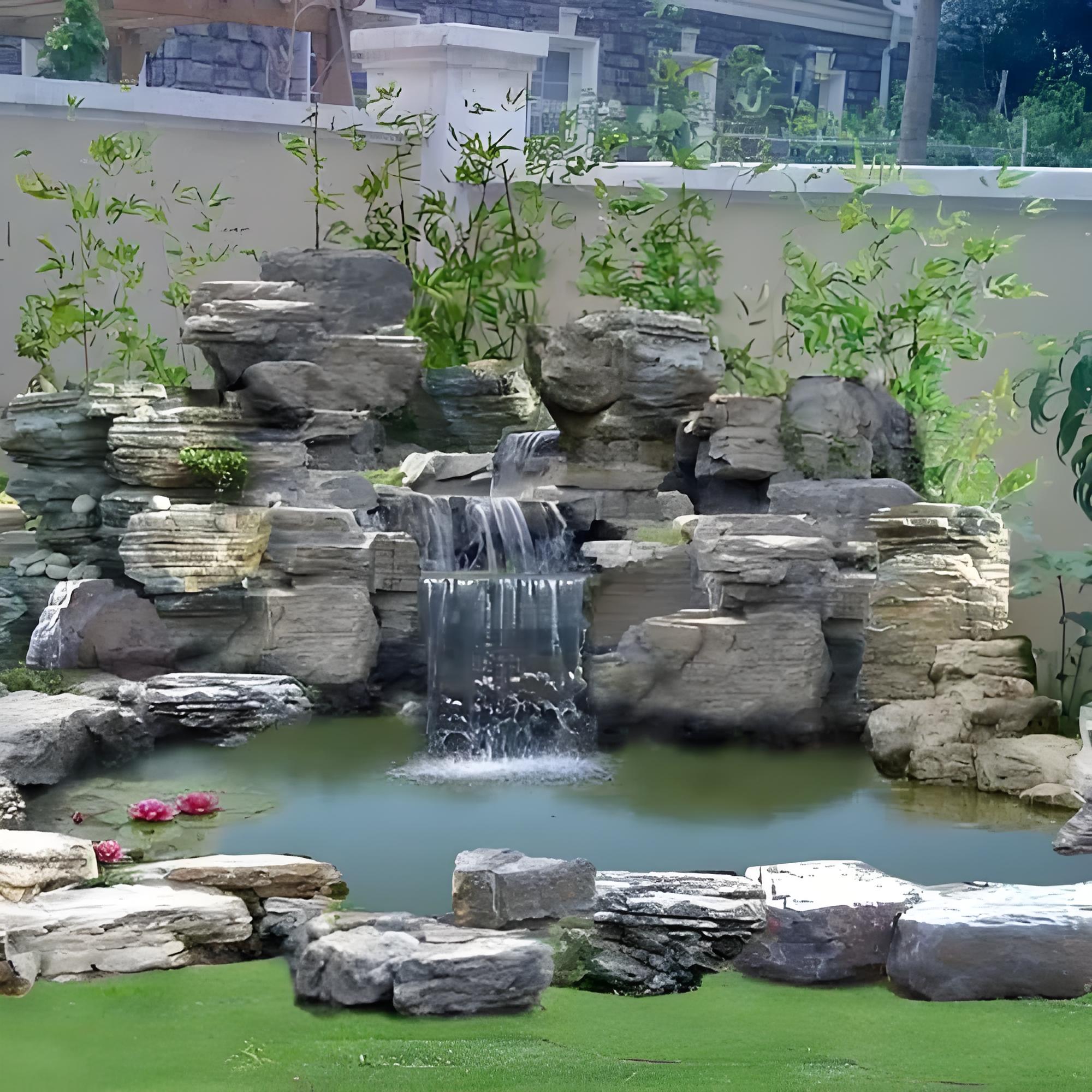 山西忻州制作水泥假山生态园假山加工定做假山厂家