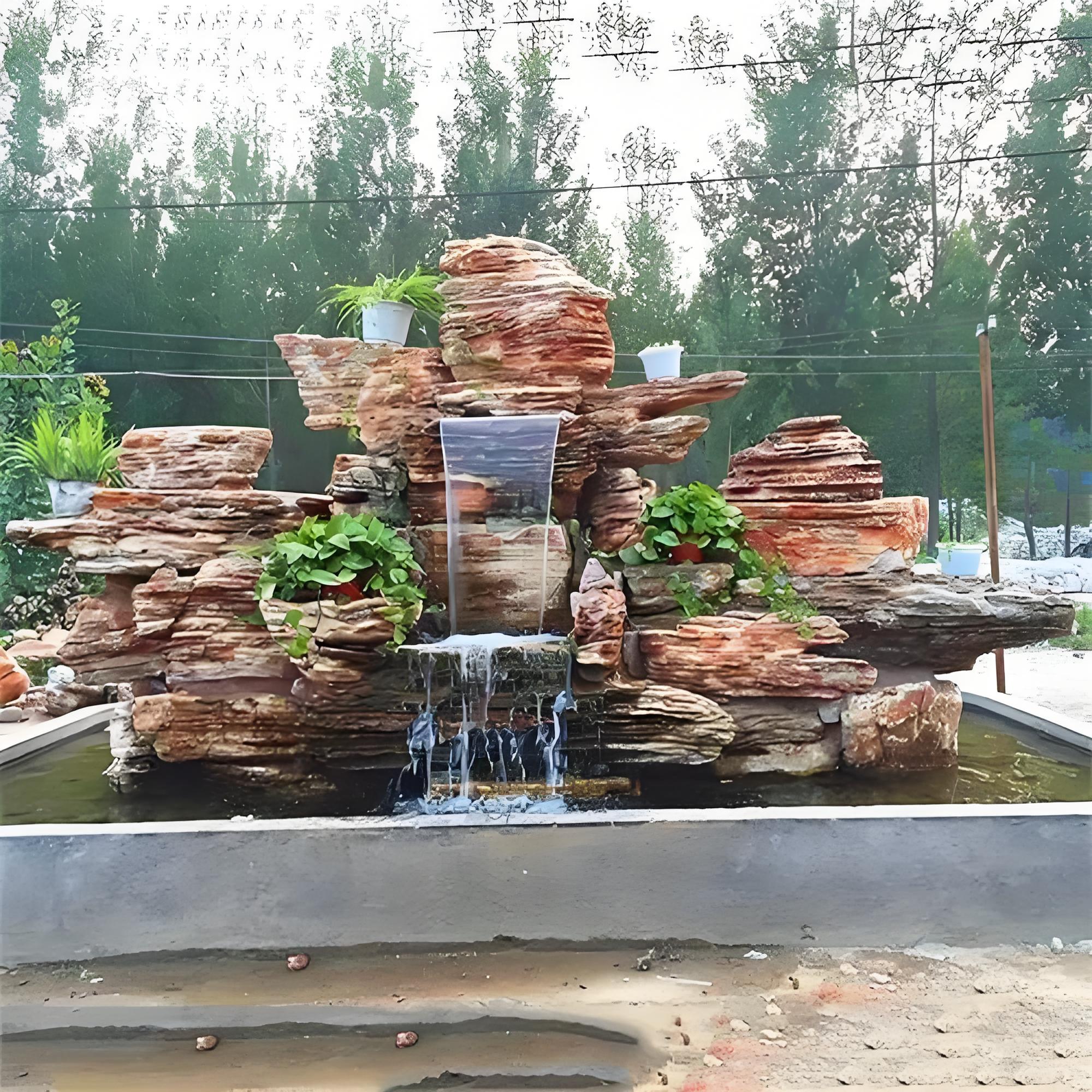 山西忻州制作水泥假山生态园假山加工定做假山厂家